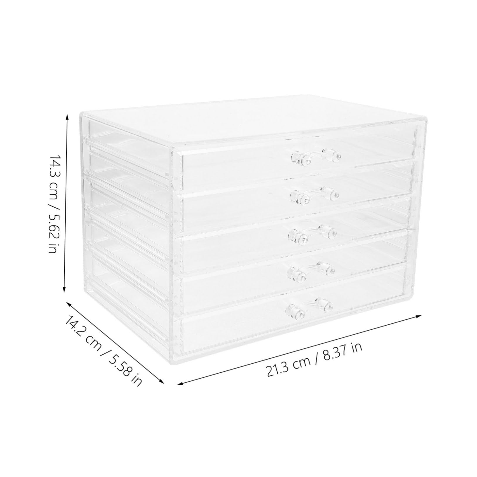 Boîte de Rangement Tiroir à 5 Couches en Acrylique Transparente et Étagère à Bijoux de Bureau Organisateur Multifonction avec Design Pratique pour Bureau