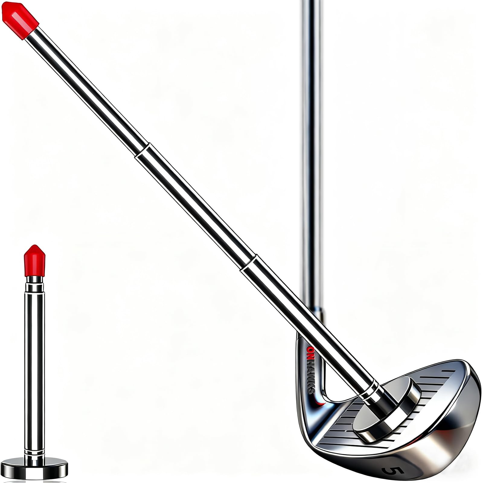 Golf Alignment Rods - Club Alignment Sticks with Telescopic Magnetic Corrector Trainer Aid Tools Help Visualize and Align