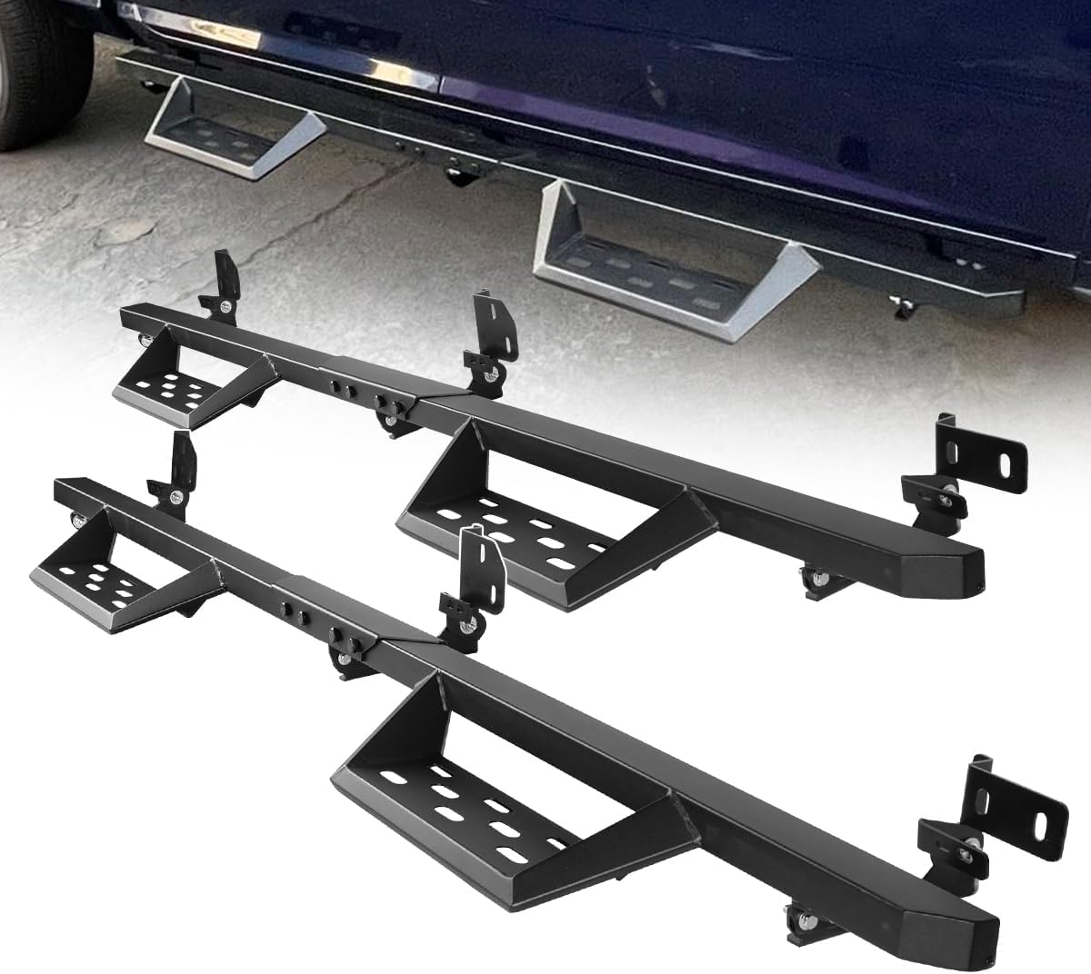 Nixon Offroad Running Boards Side Steps Compatible with 2009-2018 Dodge Ram 1500 Crew Cab and 2010-2026 Ram 2500/3500 Crew Cab & 2019-2024 Ram 1500 Classic, Ram Nerf Bar w/Drop Steps Side Bars