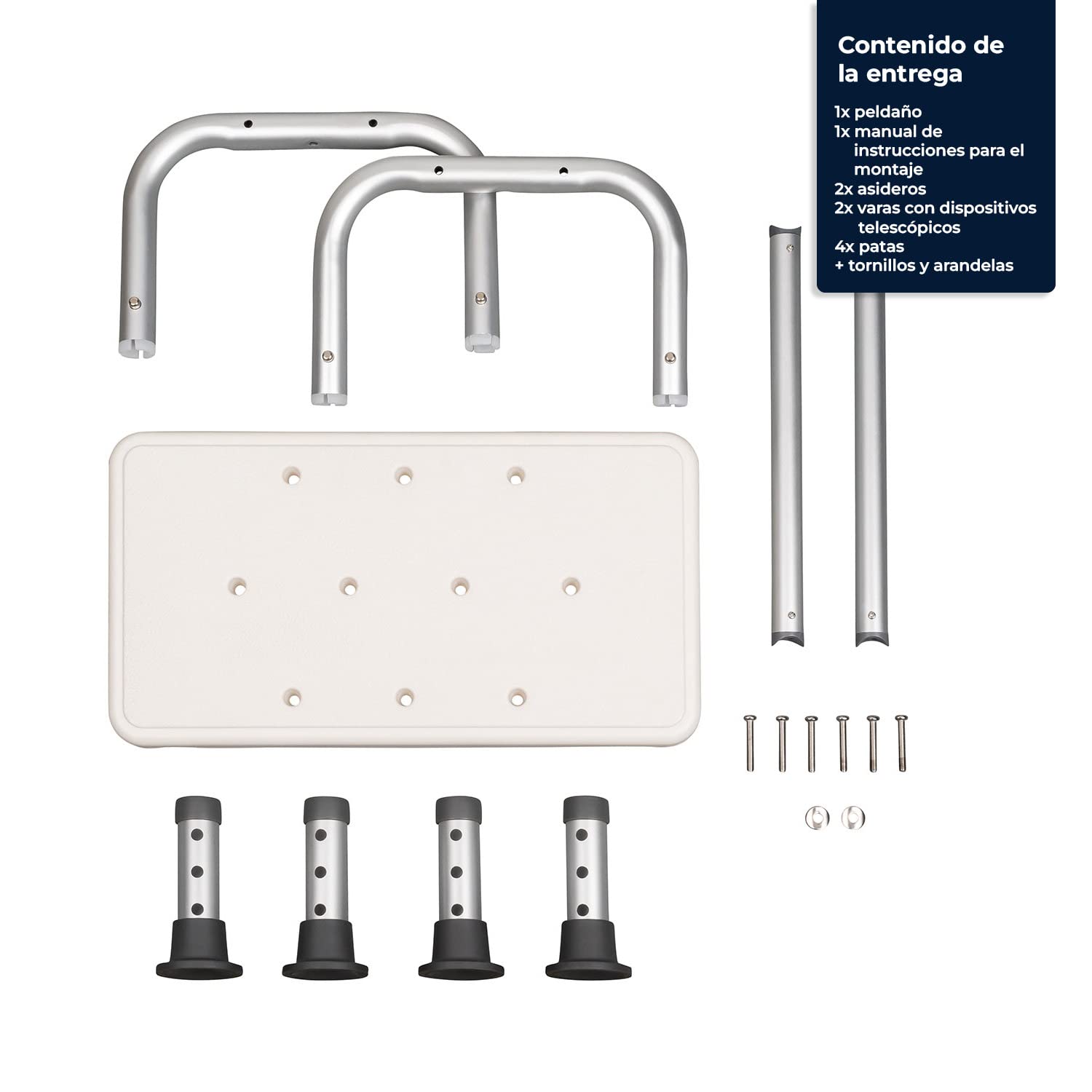 FLEXILIFE Escalón Antideslizante de Altura Ajustable para la bañera y la Ducha. Peldaño para Personas Mayores o con Habilidades motoras limitadas.