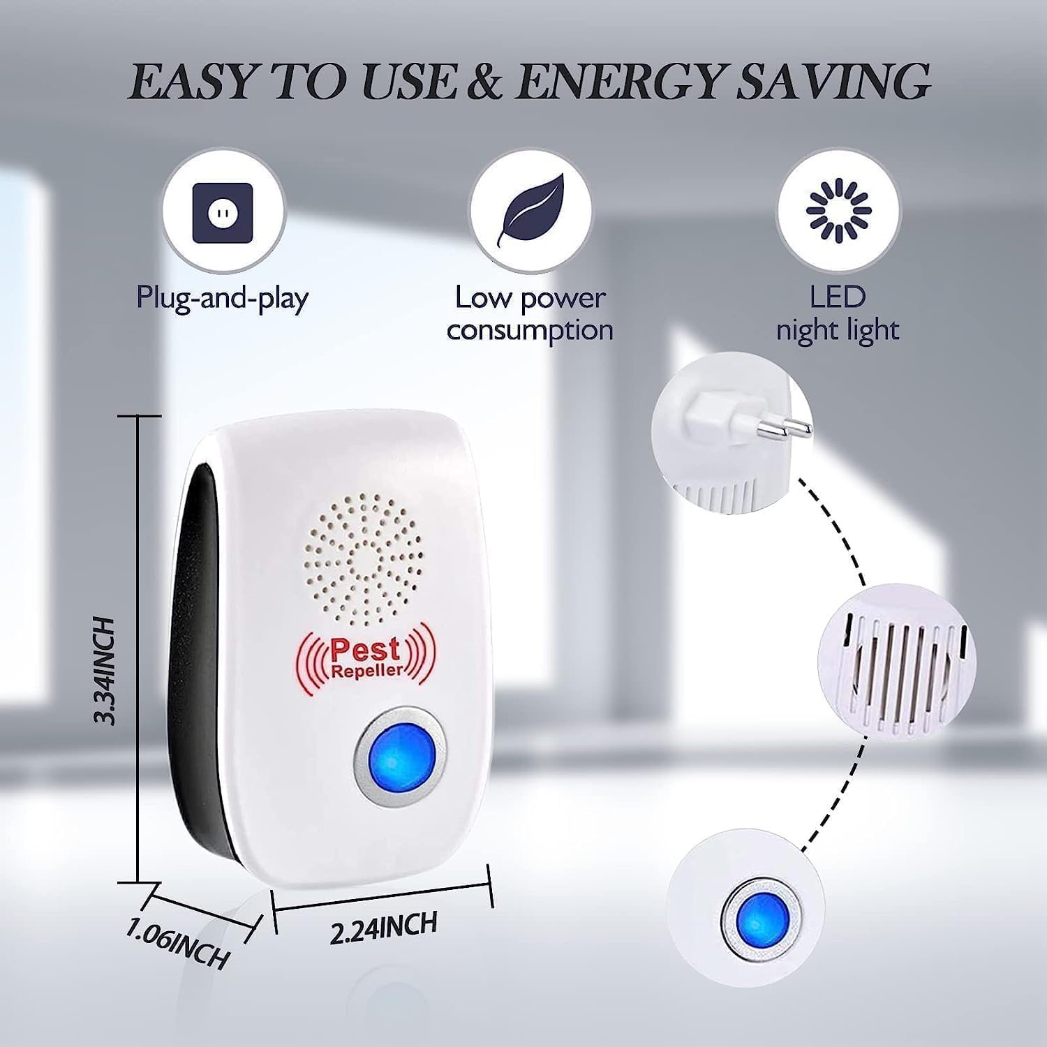 Répulsif Ultrason Anti-Rongeurs Insectes,2021 Repulsif Moustique