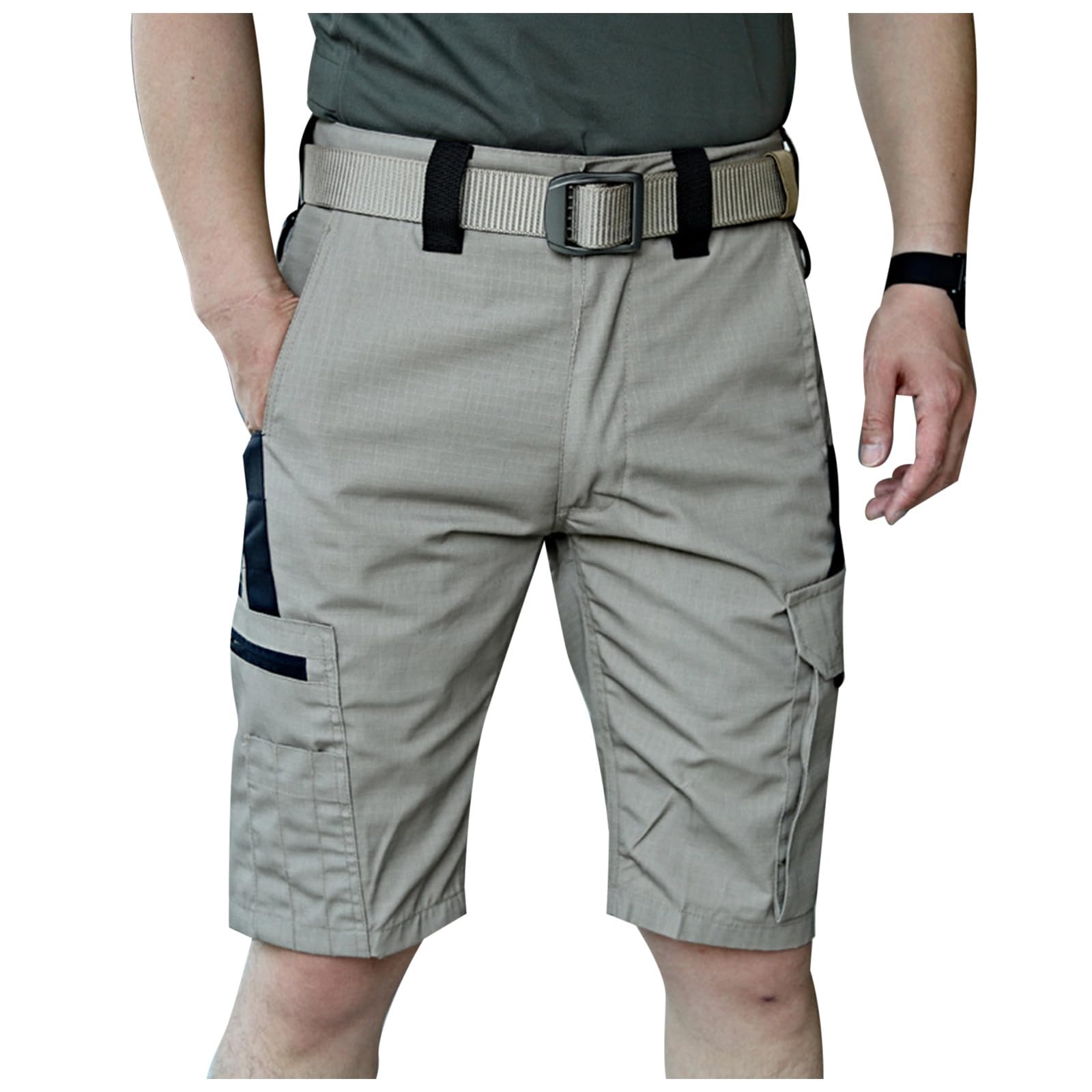 Herren Outdoor Caprihose Sommer Trainingsshorts mit Gurtband Taille
