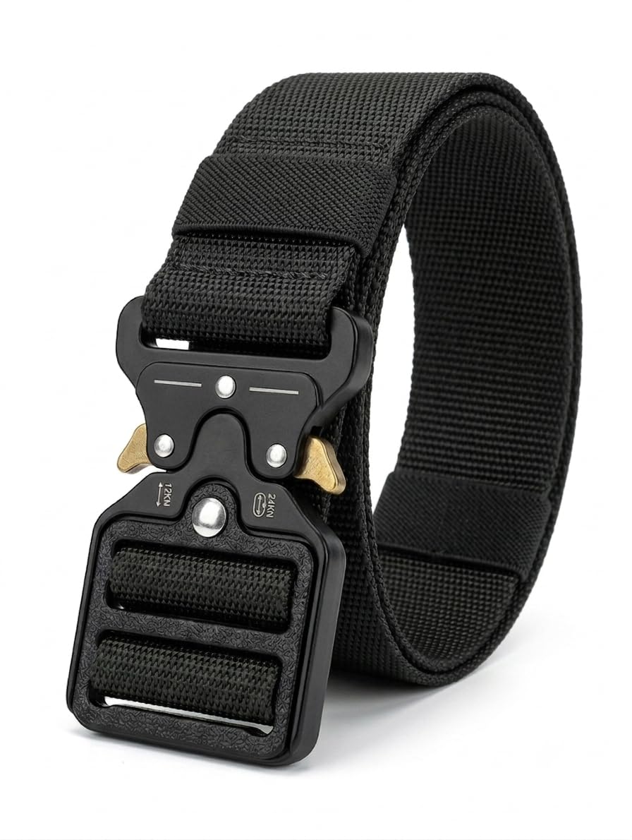 Tactical Military Belt for Men | Heavy Duty Nylon Web Belt with Quick Release Metal Buckle for Outdoor, Duty & Casual Wear-image-24