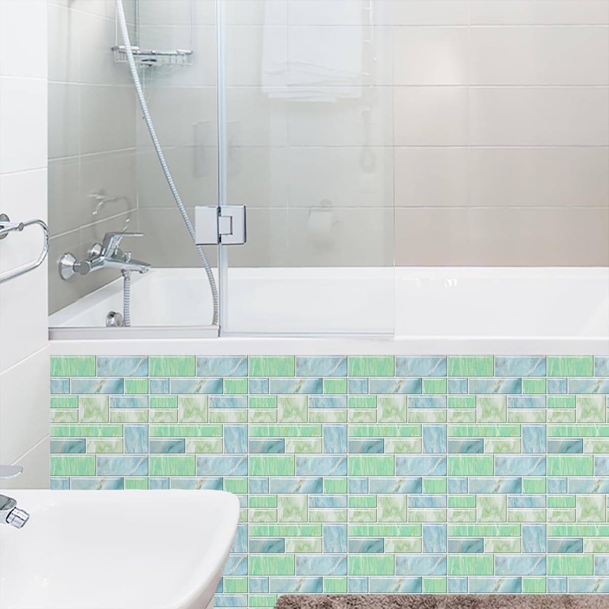Tile Stickers， Wall Tiles Stickers, 2/10 Pcs, 20x20cm/30x30cm Self Adhesive Waterproof Oilproof PVC Tile(2 Pcs/30x30cm)