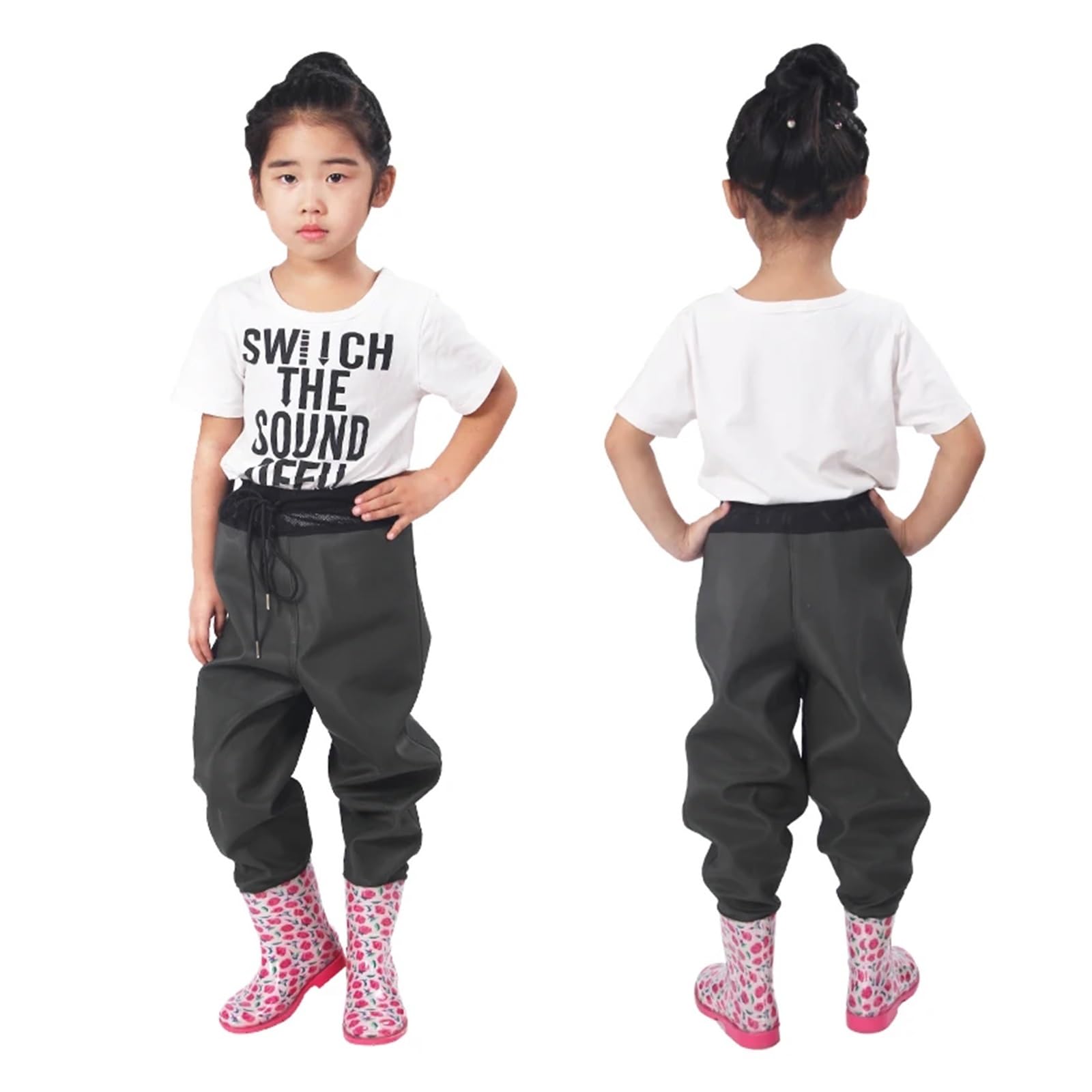 Pantalones de Pesca de Medio Cuerpo para niños, Calzado de Playa, antidesgaste, para Cazar bajo la Lluvia (Verde, Talla 31 UE)