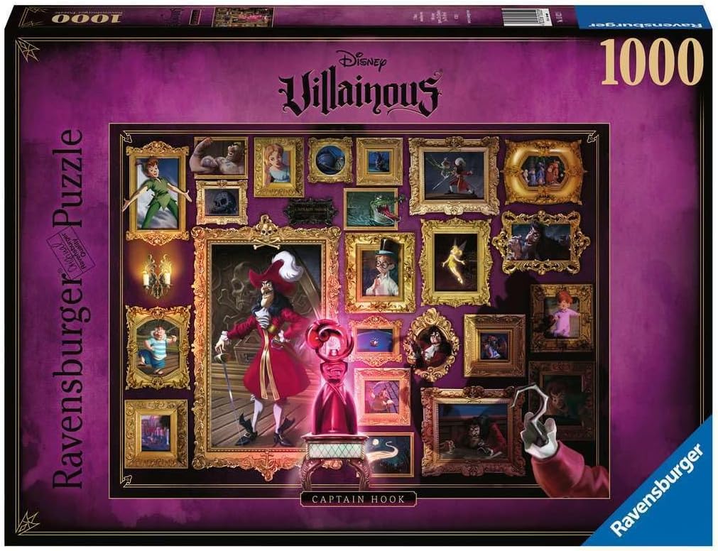 Disney Villainous Captain Hook 1000 Piece Jigsaw Puzzle for Adults – Every Piece is Unique, Softclick Technology Means Pieces Fit Together Perfectly