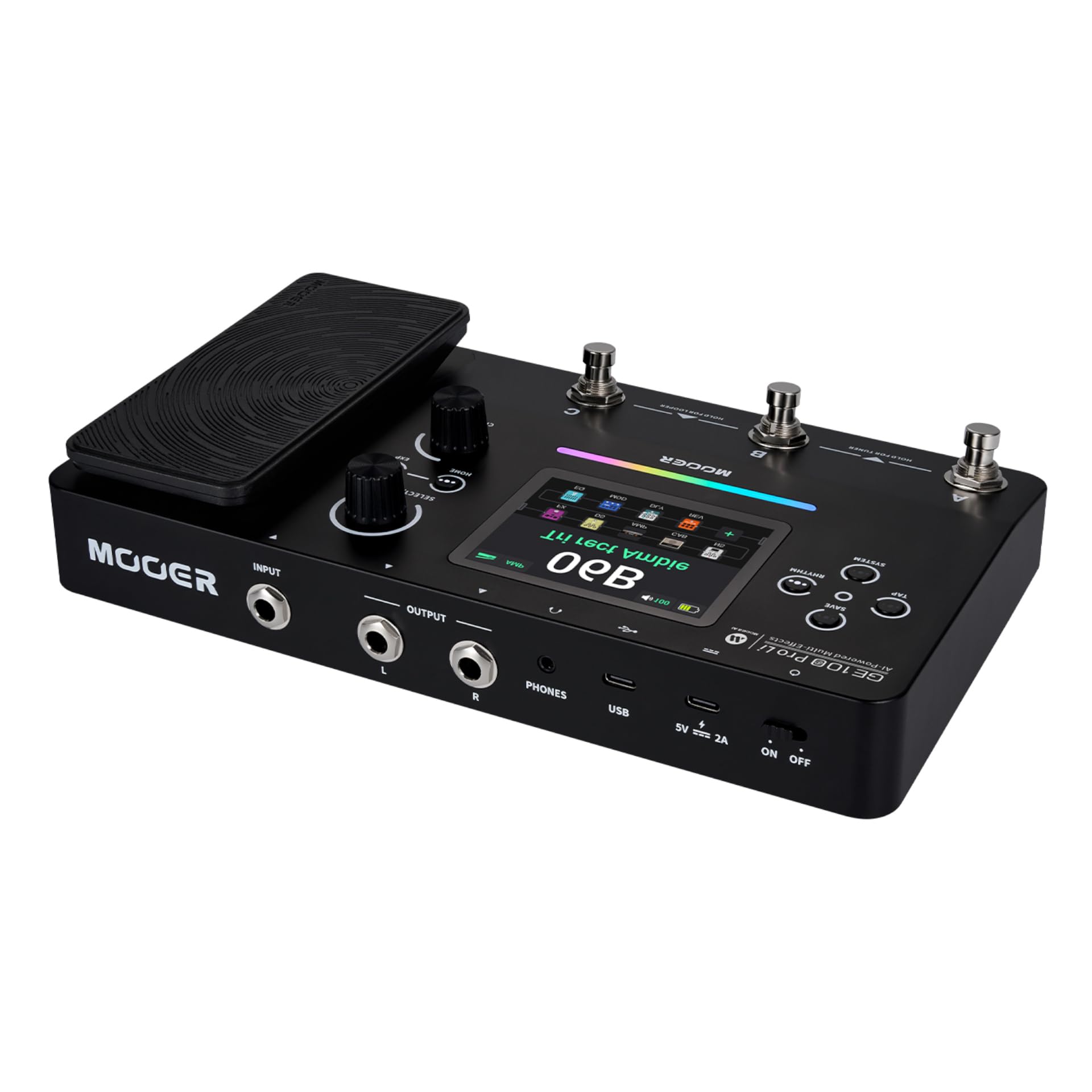 Mooer GE 100 PRO Li Guitar Multi FX Processor with AI technology and lithium battery