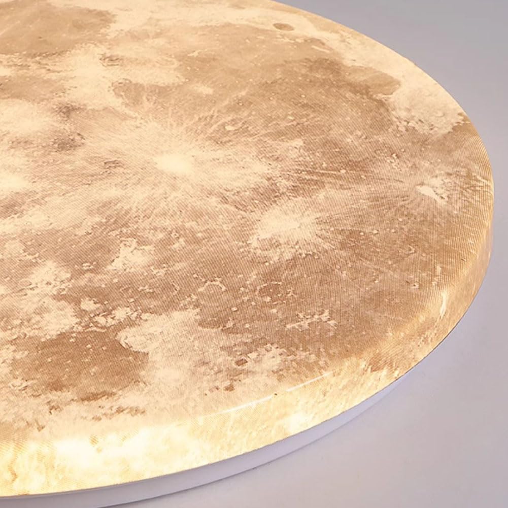 LED Mond Wandleuchte Innen Dimmbar mit Fernbedienung 48W Nachttischlampe Runde Deko Wandlampe Mond Modern Design Nacht Licht Hintergrund Wandbeleuchtung für Schlafzimmer, Wohnzimmer,A,48CM
