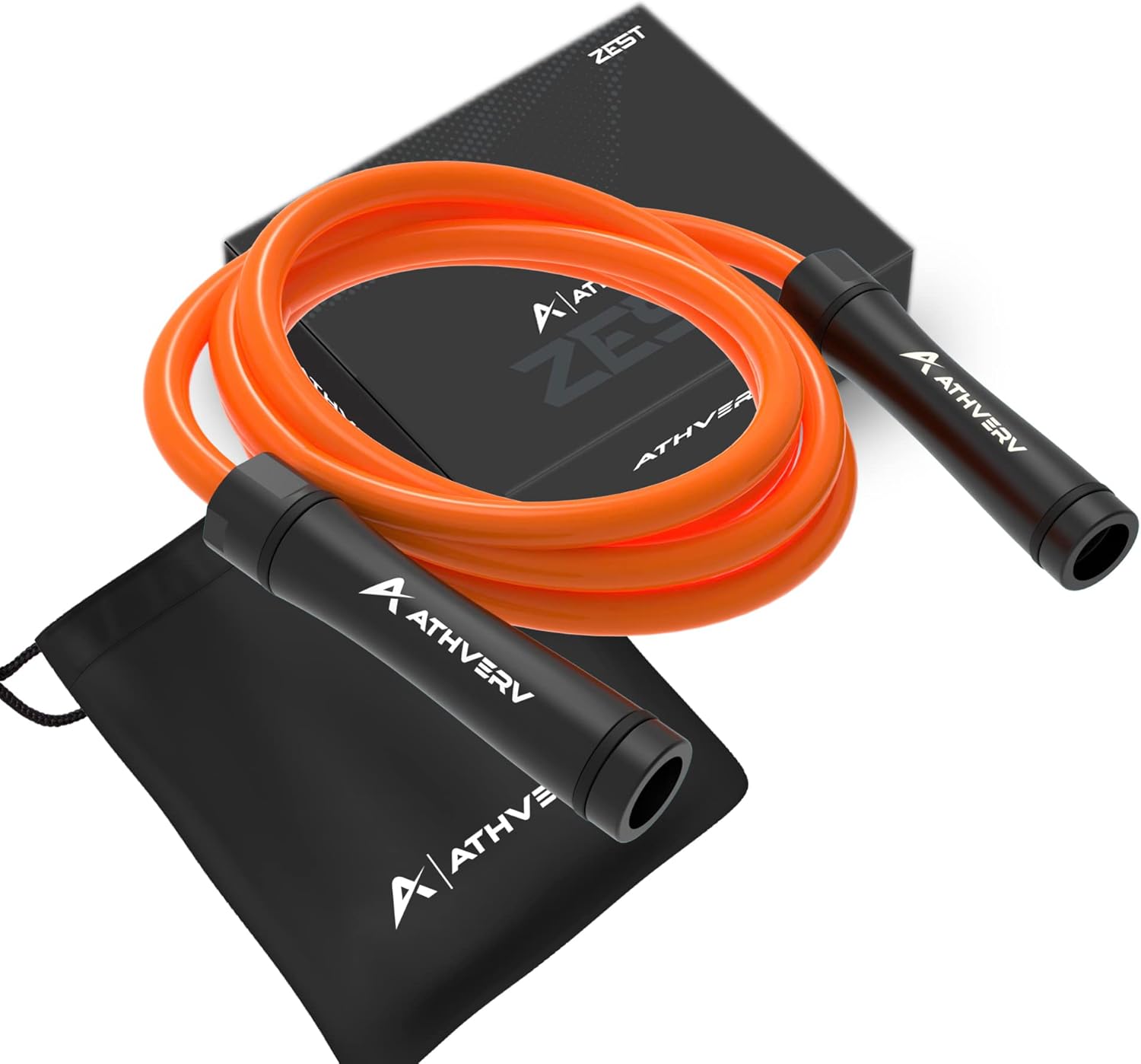 Adjustable Heavy Jump Rope 1 LB, 10mm Weighted Skipping Rope for Strength Training. (Orange)