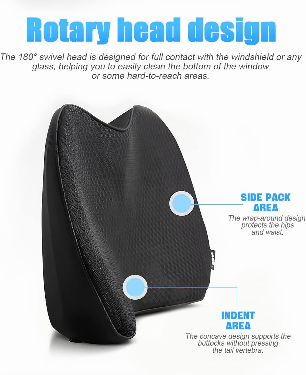 Car Seat Cushion, Memory Foam Auto Wedge Seat Pad, Comfort Low Back and Tailbone Sciatica Pain Relief Driving Pillow, Breathable Non Slip Orthopedic Support Pad, Universal for Men Women (Black)