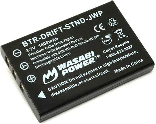 Wasabi Power Batería para Drift DSTBAT Standard Battery y Drift HD, HD170, HD170 Stealth, HD720