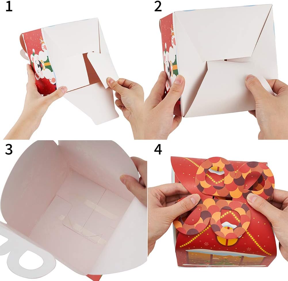 CCINEE Christmas Goody Gift Boxes,Xmas Treat Boxes Assorted Paper Candy Boxes for Kids' Party Supplies,Pack of 24 - Image 4
