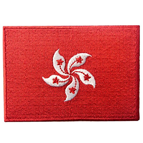 Hong Kong Flag Embroidered Emblem Pearl of The Orient Iron On Sew On National Patch