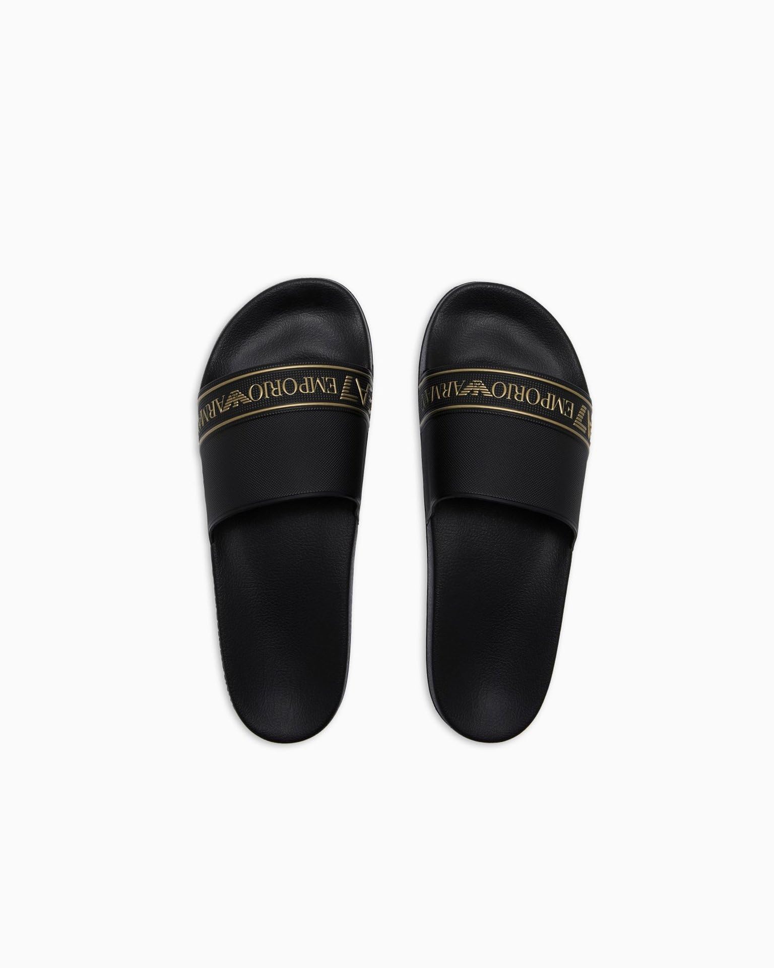 EA7 Uomo Ciabatte A Strisce Di Marca, Black/Gold, 43 EU