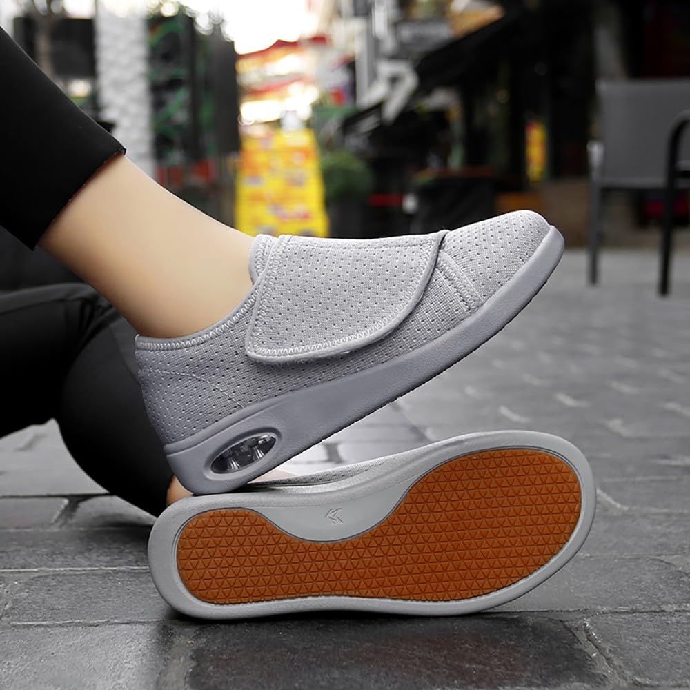 Buty dla diabetyków damskie bardzo szerokie wsuwane poduszki powietrzne zapalenie stawów ortopedyczne obrzęk spuchnięte kapcie regulowane sandały do chodzenia dla osób starszych