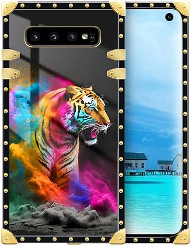 Funda compatible con Samsung Galaxy S10, diseño de tigre ahumado de color para mujeres y niñas, TPU suave, a prueba de golpes, funda protectora para
