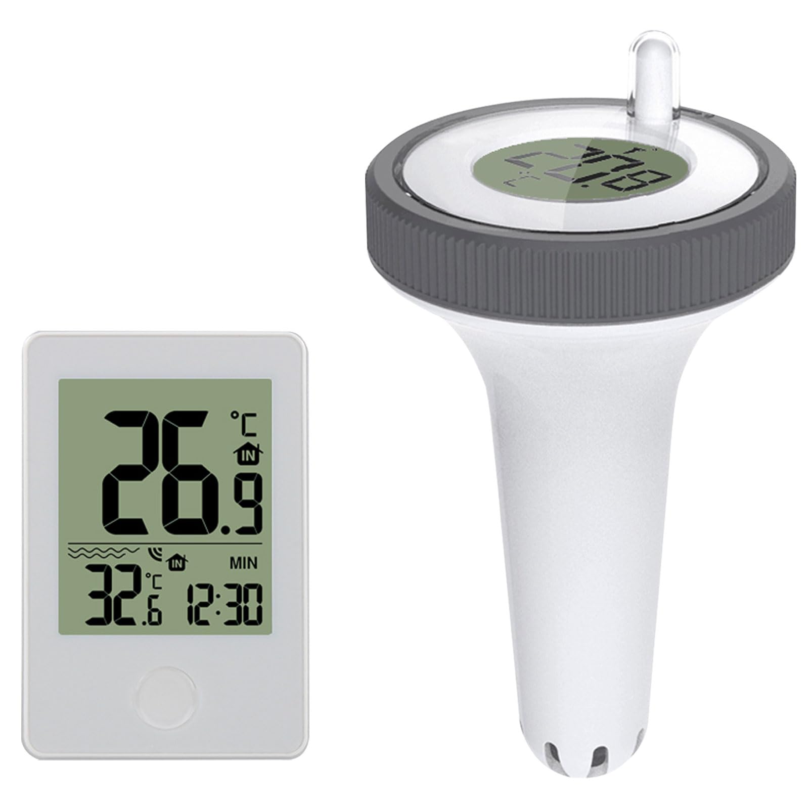 Termometro per piscina, termometro per interni ed esterni, termometro per piscina galleggiante, radio con ricevitore digitale per Piscina Spa Acquari Stagni Vasche Bagnetto Neonati