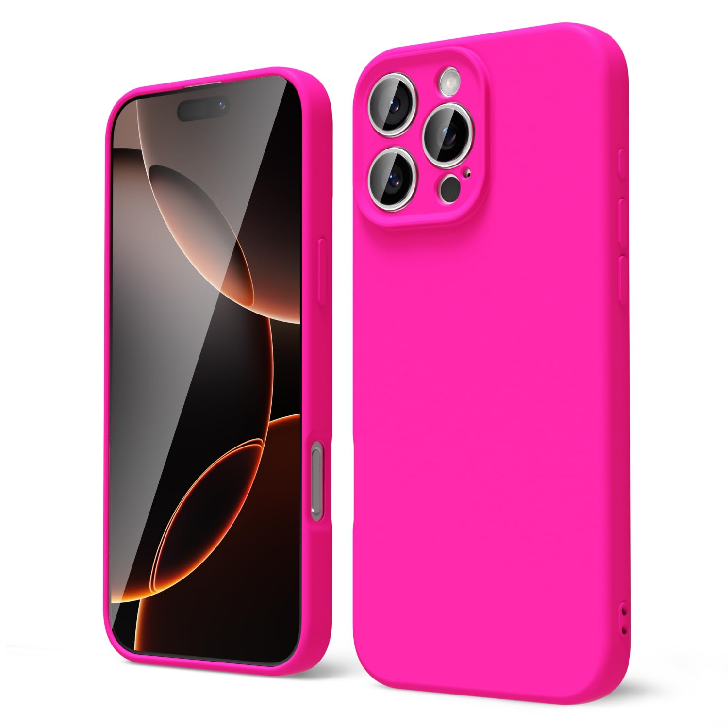 oakxco for iPhone 16 Pro Max Case Liquid Silicone, Soft Rubber Gel Elegant Aesthetic Basic Simple Cover, Cute Thin Slim TPU Matte Solid Color Plain Smooth Case for Women Girl, Light Pink — view 1648