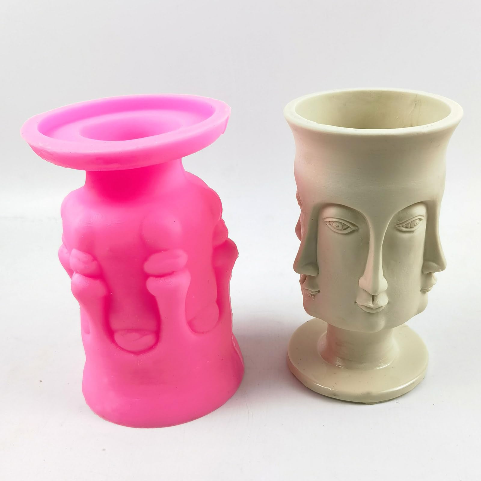 Stampi per vasi per piante in calcestruzzo a forma di volto umano per realizzare a mano giardinaggio stampi in silicone per fioriera