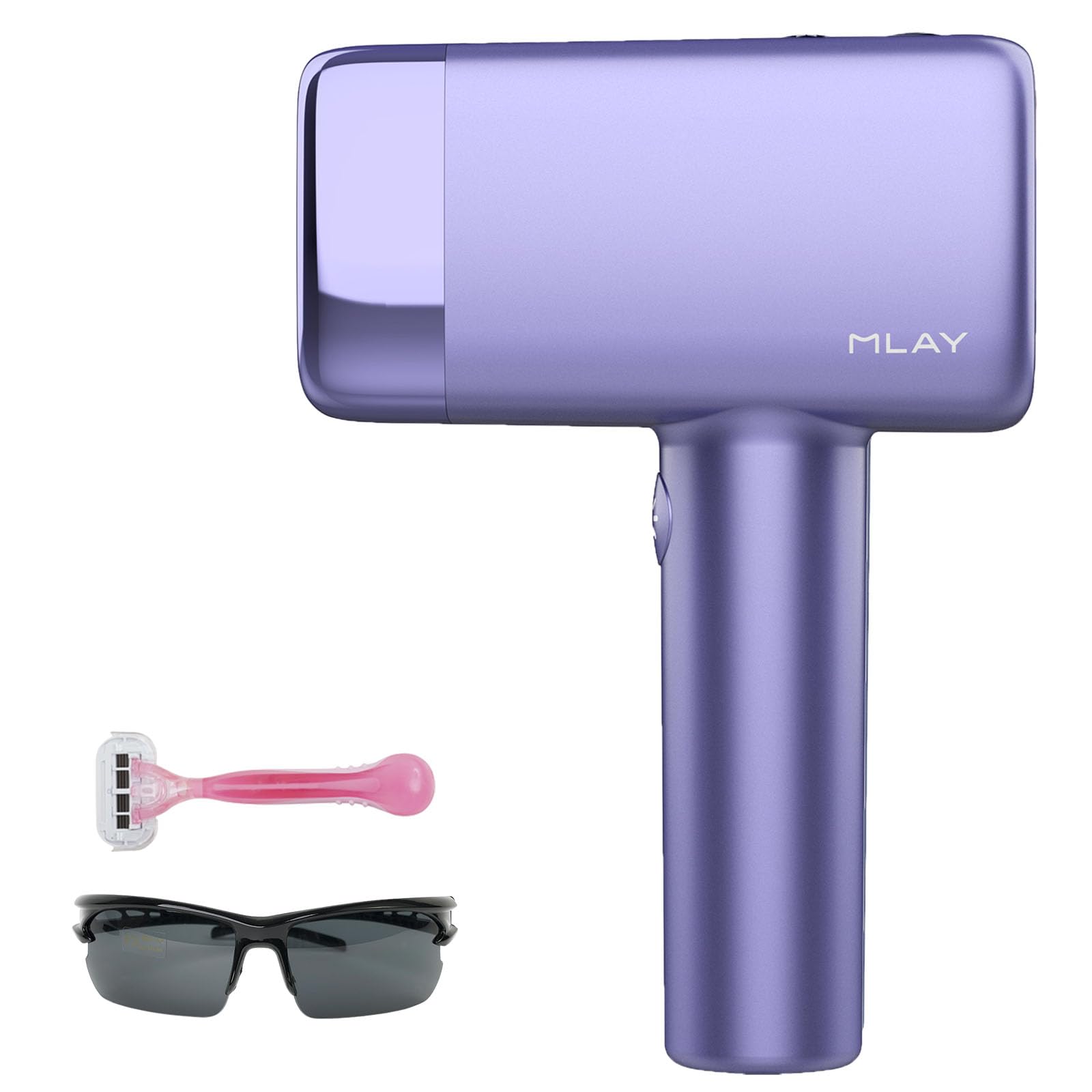 MLAY T14 Laser Hair Removal with Ice Cooling, 0.5s/flash, 500,000 Flashes, 5 Energy Levels, Home Permanent Painless IPL Laser Hair Removal Device for Arm Leg Armpit Bikini Line(1*HR Lamp, Purple)