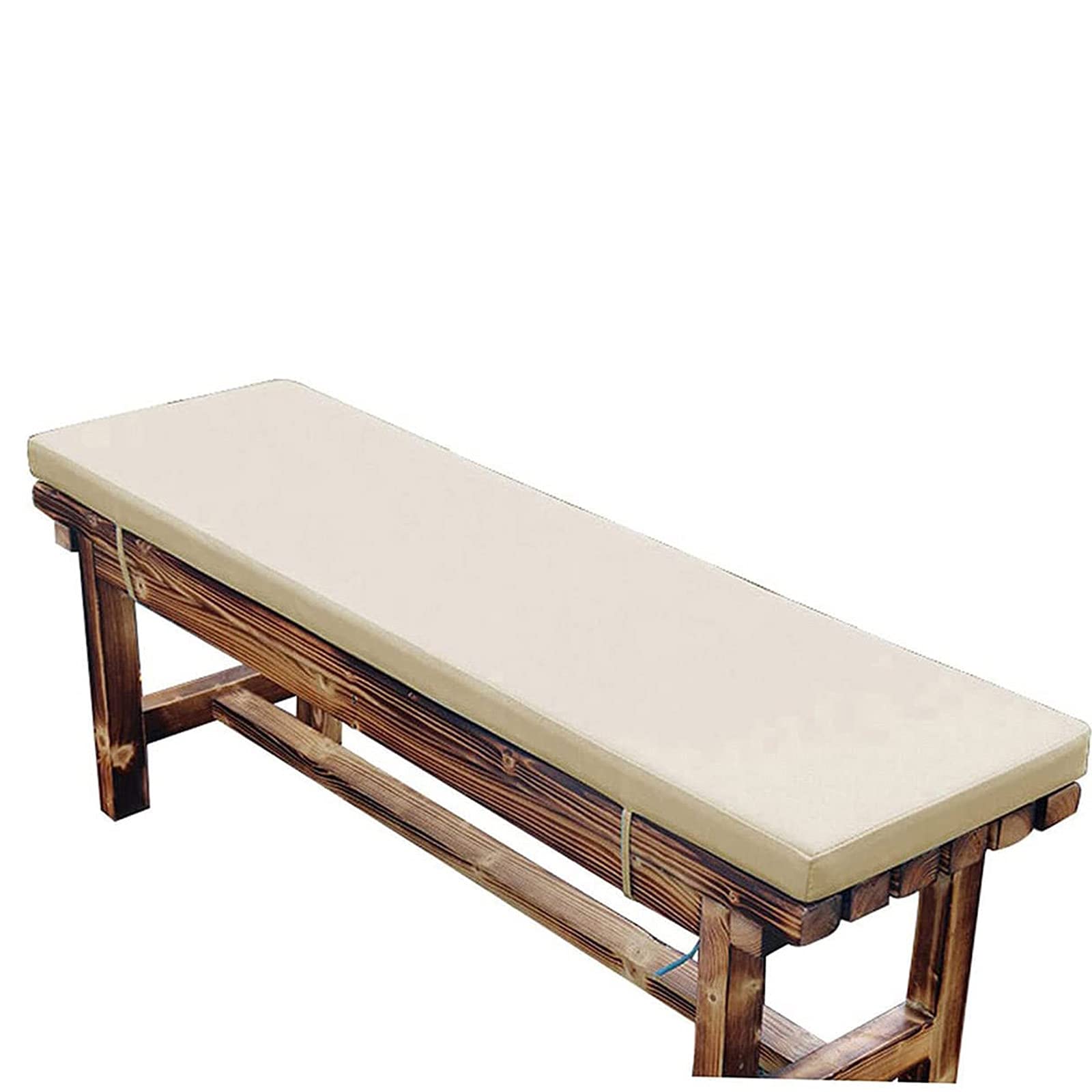 Coussin épais pour banc de jardin d'extérieur haut de gamme beige 100x50 cm