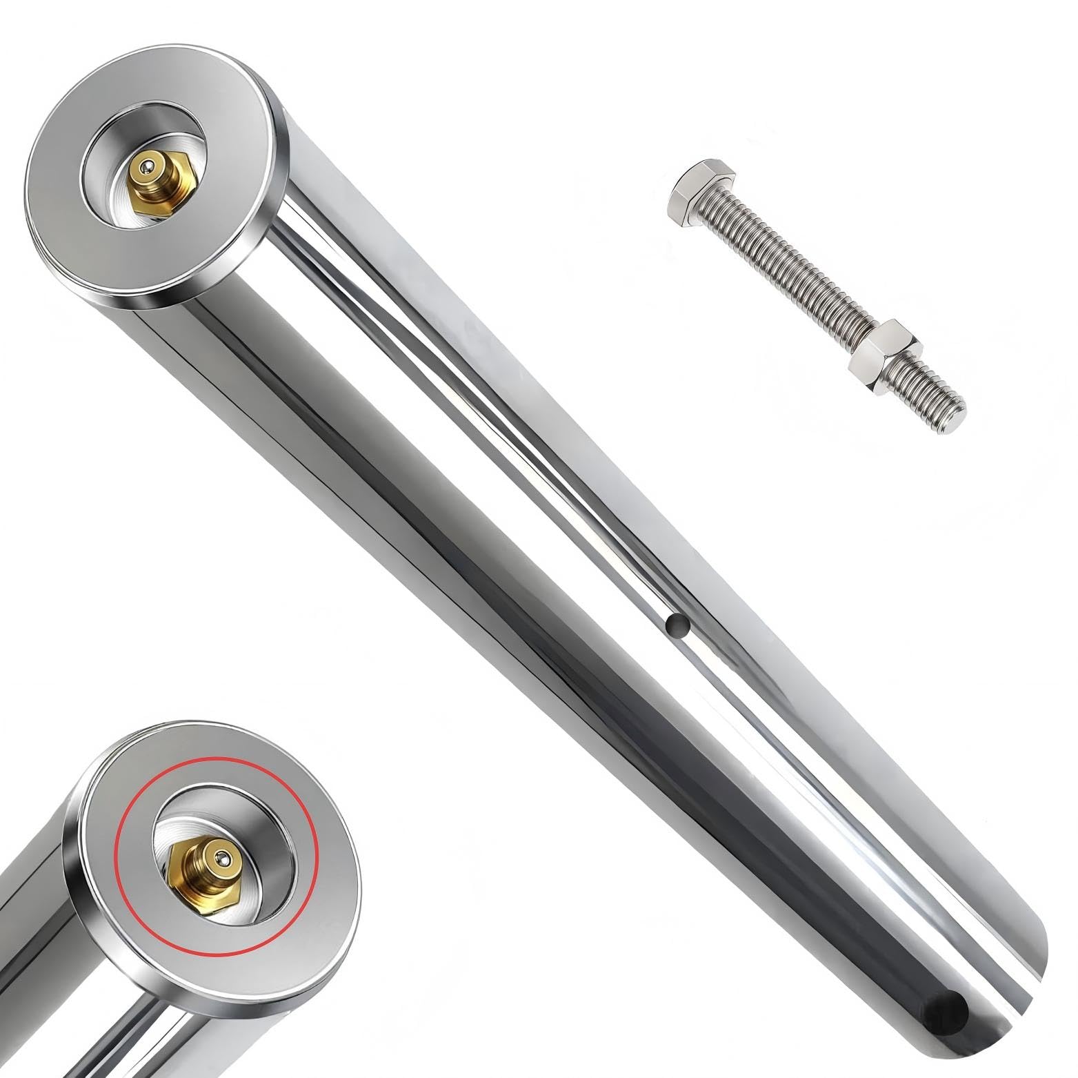 45mmX330mm/13in Mini Excavator Bucket Pin for Caterpillar, John Deere, Kubota, Takeuchi, Yanmar Excavator Attachment (with Grease Nipple)