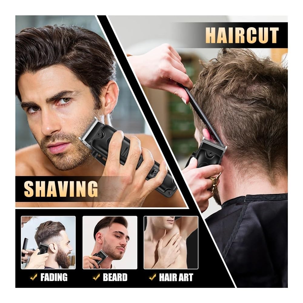 Razors Hochleistungs-Haarschneidemaschine mit langer Lebensdauer, USB-Aufladung, kabellos, Herrenrasierer, multifunktionaler elektrischer Trimmer (schwarze Haarschneidemaschine)