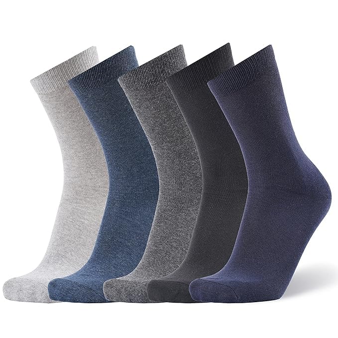 Men's Mid Calf Crew Combed Full Length Cotton Formal Socks - Ideal Set of 5-image-22
