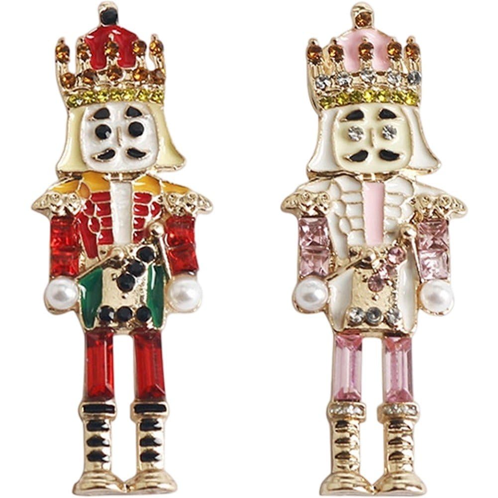 Luxylei 2pcs Cartoon Nutcracker Soldier Brooch Pin Vintage Decorative Pin Cartoon Brooch Pin Fashion Coat Brooch Lapel for Clothing