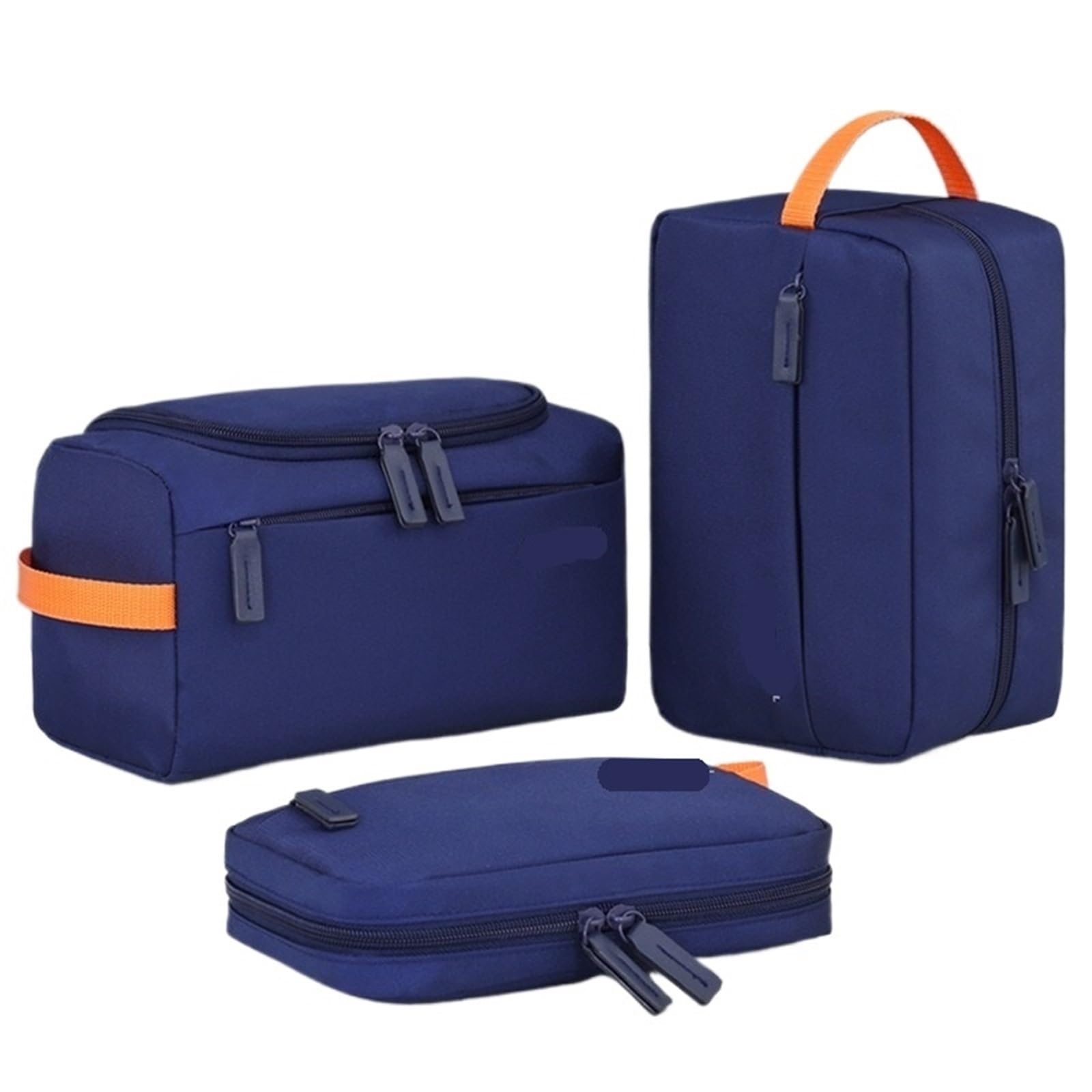 Trousse Uomo Borsa da toilette portatile, organizer for cosmetici for trucco uomo di grande capacità, essenziale for i viaggi(Blue 3pcs set)