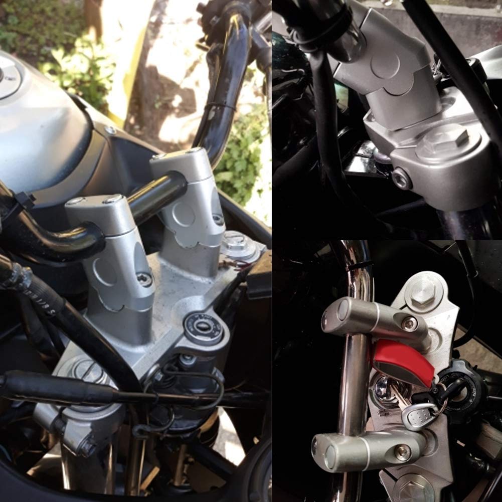 Podwyższenie kierownicy, Yctze 22mm Uniwersalna kierownica motocykla Podwyższenie kierownicy Zacisk na kierownicę Powrót Przenieś Adapter do montażu CNC Stop aluminium o wysokiej gęstości (chrom)