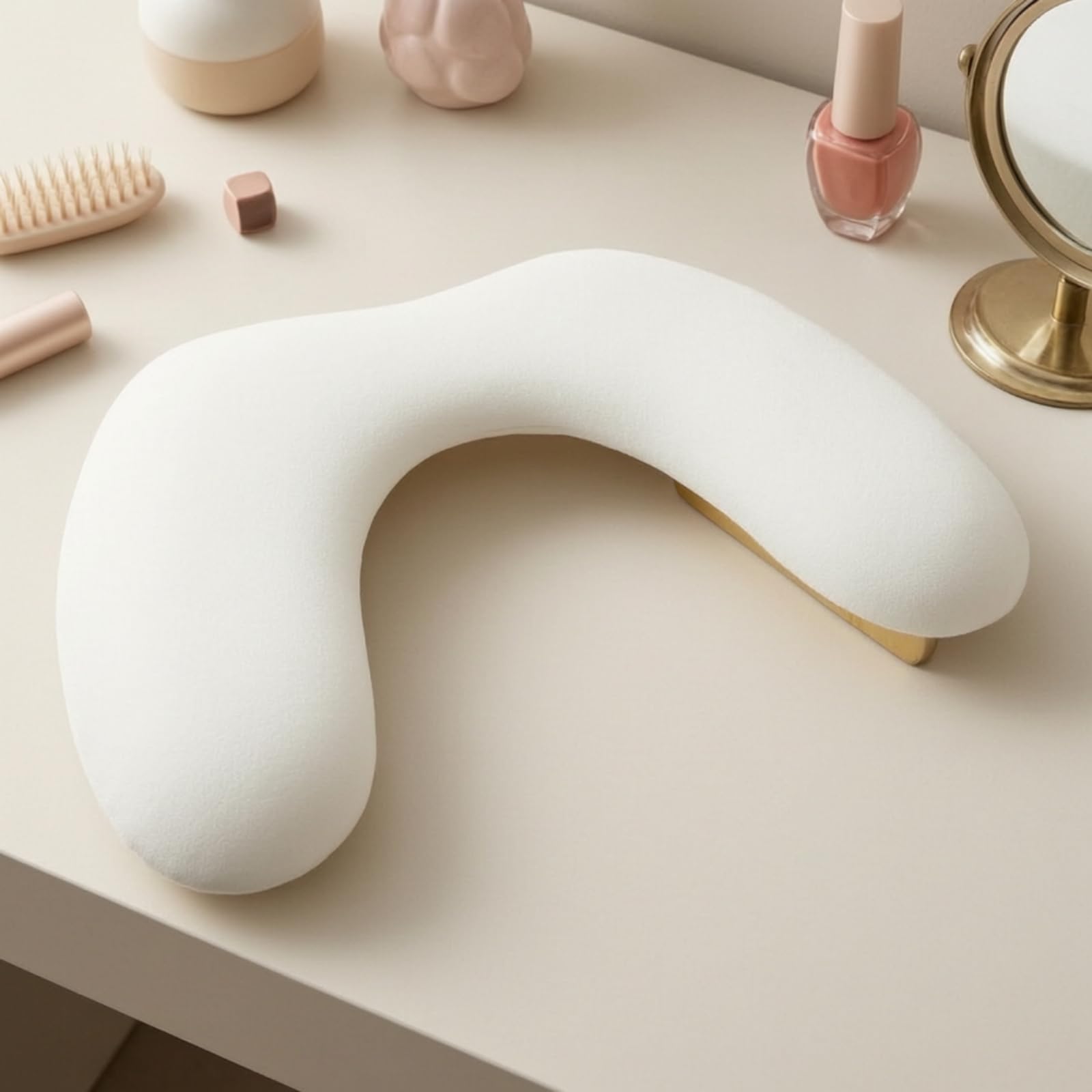 Reposa con Patas Madera Desmontables Ergonómico Apoya Manicura Resisn Reposabrazos en Forma U para Manicuristas,