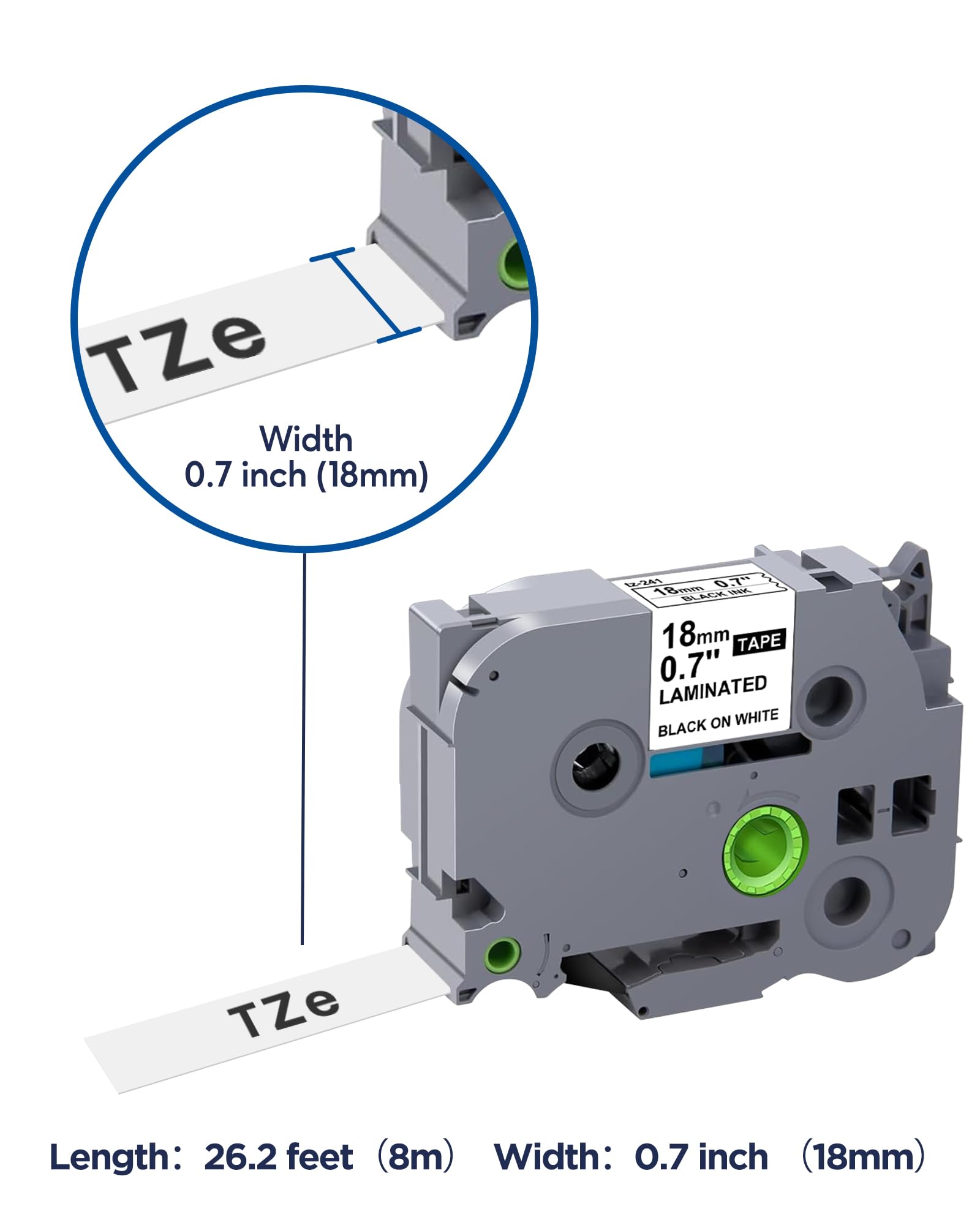 Amazon.com: TZe-241 Label Maker Tape 18mm 0.7 Laminated White