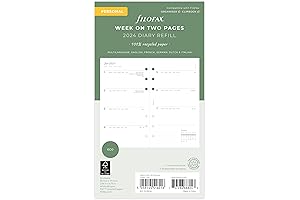 Filofax Personal Eco Week on Two Pages 2024 Refillable Diary with Tabs