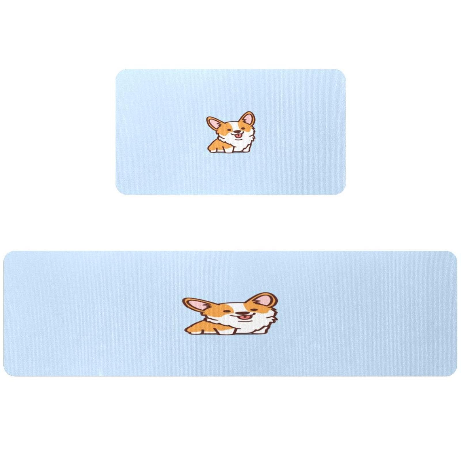 Alfombra absorbente para cocina y lavado evita resbalones tapete de 2 piezas VAPOKF Corgi