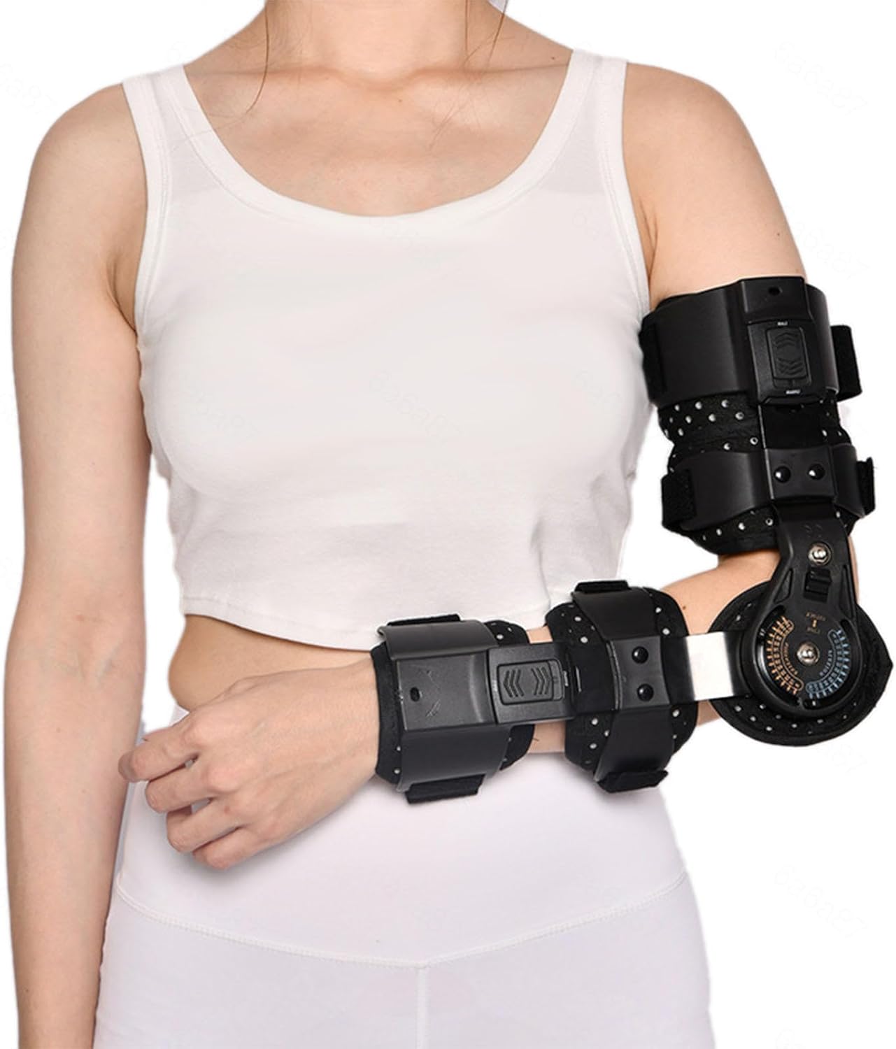 Adjustable Elbow Brace Stabilizer Splint, Arm Injury, Hinged Elbow Brace with Strap, Post Op Elbow Brace, Unisex Left Right Arms Optional,Left，Right