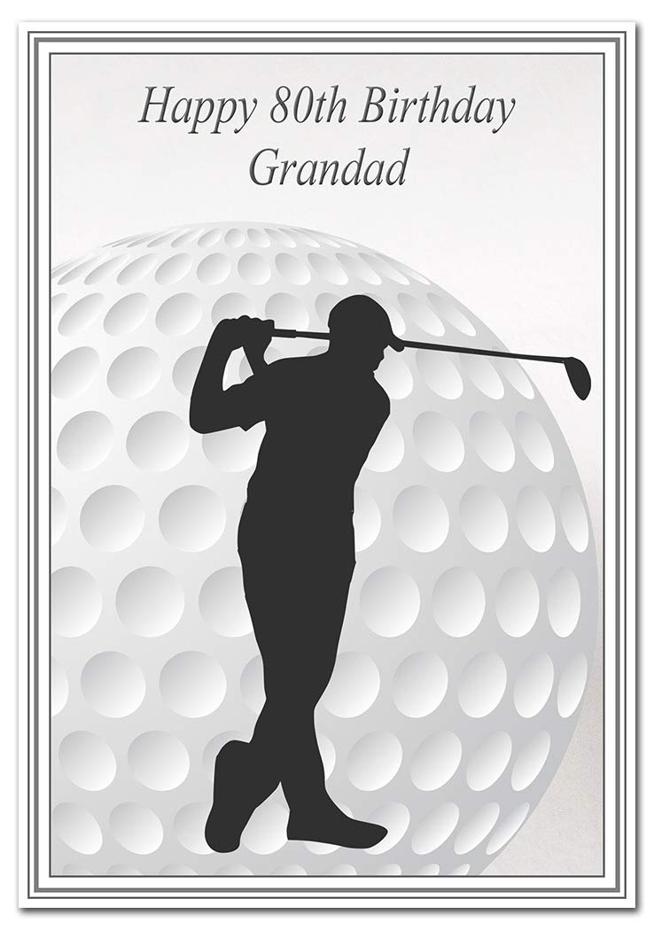 Special 80th Birthday Cards - Unusual Unique Cool - Happy Eightieth 80 year old (Grandad 80th Birthday Card โ Golf Themed)