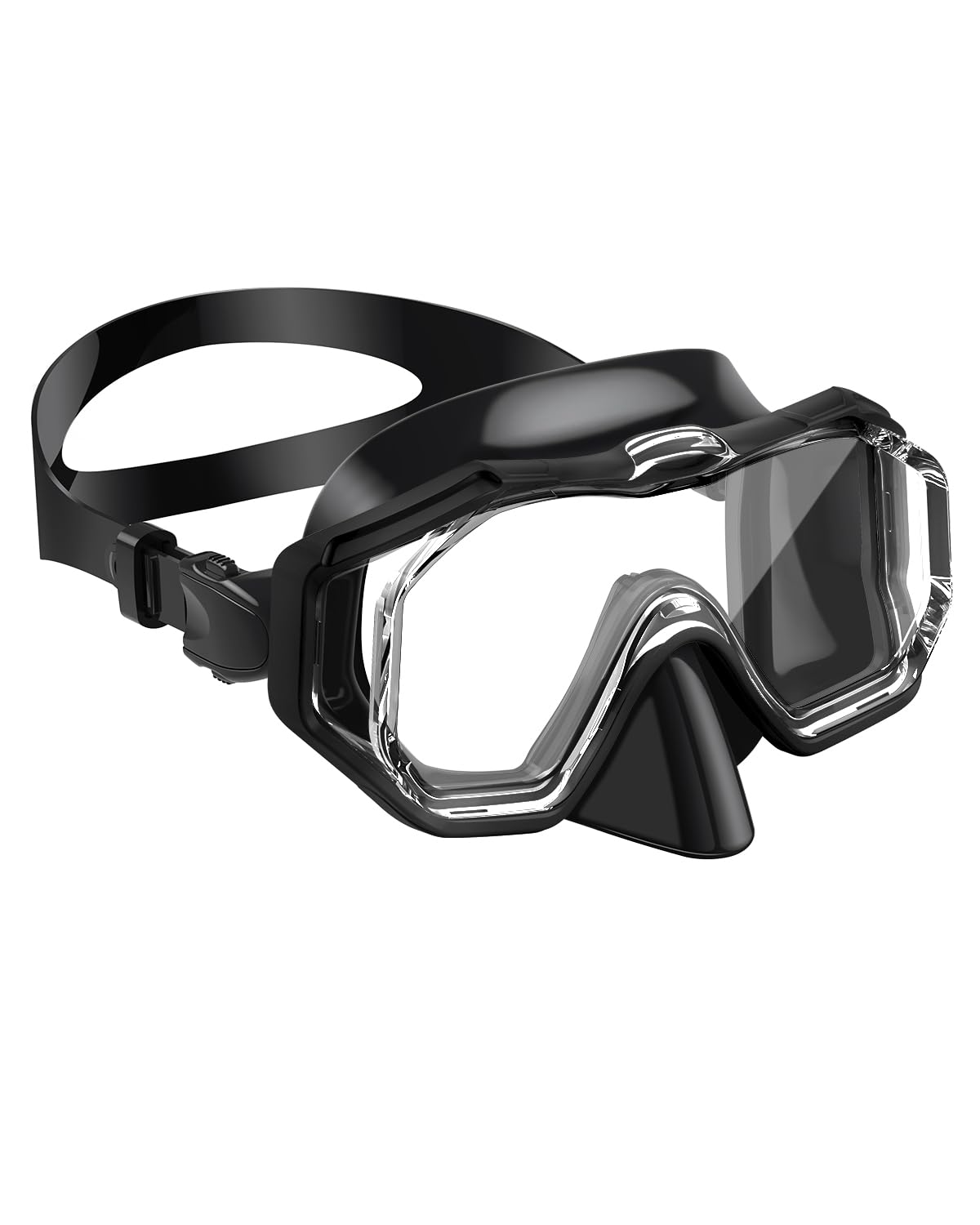 W WSTOO Swim Goggles with Nose Cover,Latest HD 3-Window Wide Vision Lens Snorkel Mask Anti-Fog&Leak for Adults Youth and Kids Swimming Snorkeling Diving