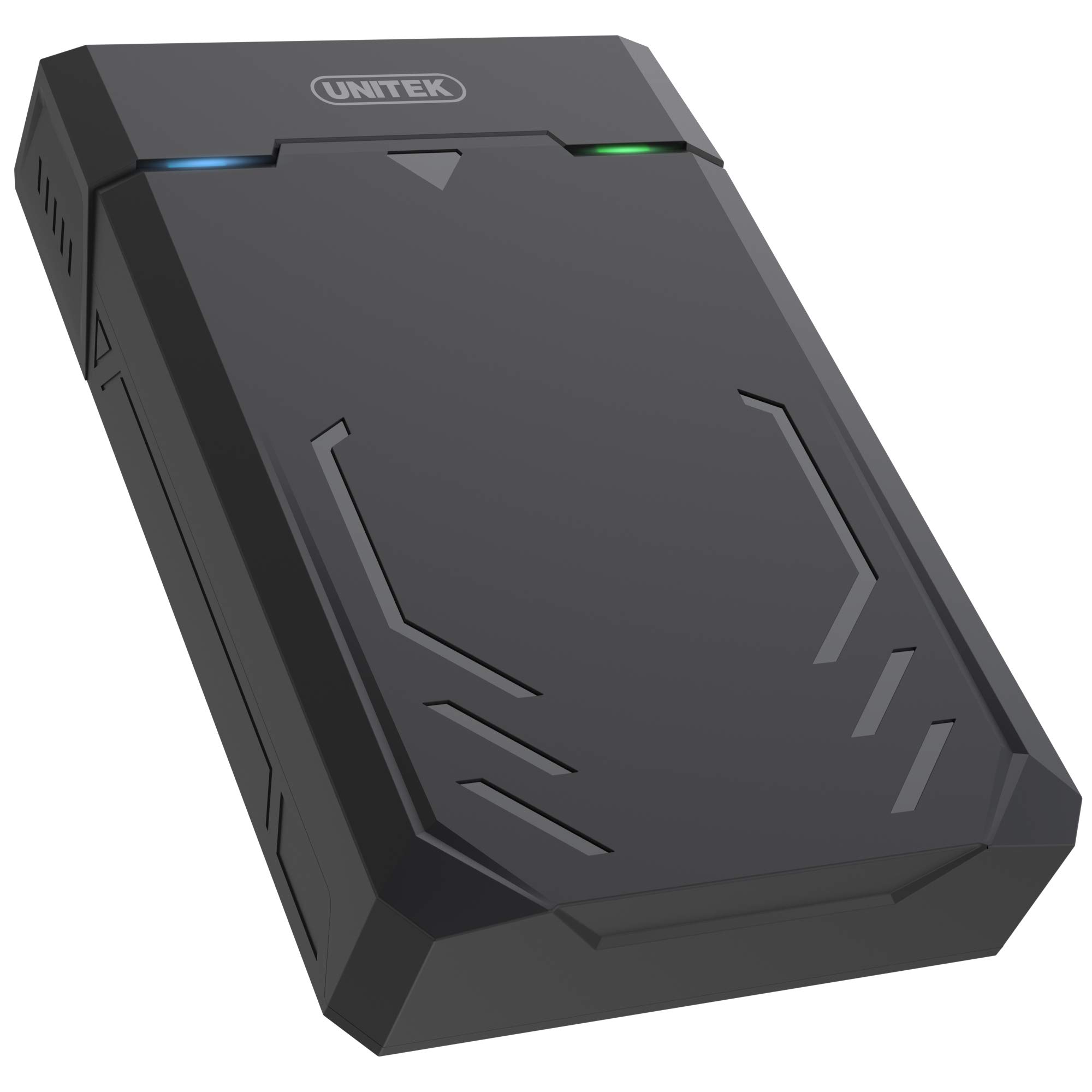 UNITEK Boîtier pour Disque Dur 2,5" et 3,5" HDD/SSD SATA I/II/III Protection Externe avec câble 3.0 intégré Montage sans Outil Noir