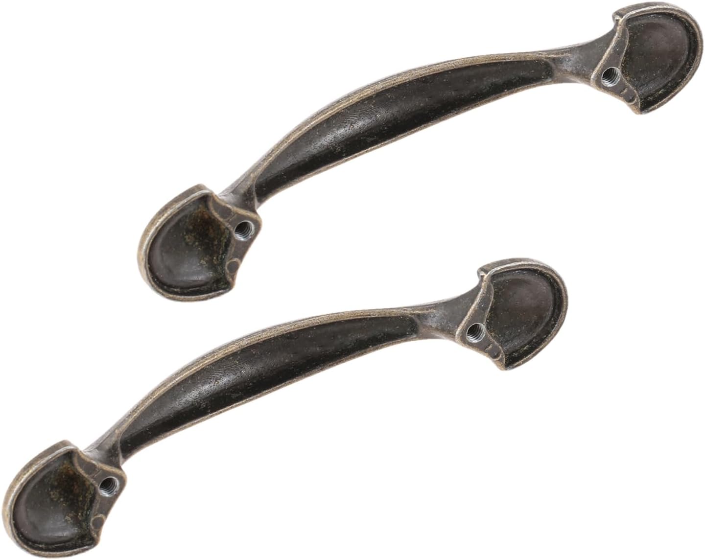 dophee 4Pcs Antique Bronze Cabinet Pulls, Arch 3” Hole Spacing Kitchen Cabinet Handles for Closet Door Drawer Cupboard Wardrobe Dresser with Screws, 116x22mm/4.57"x0.87"