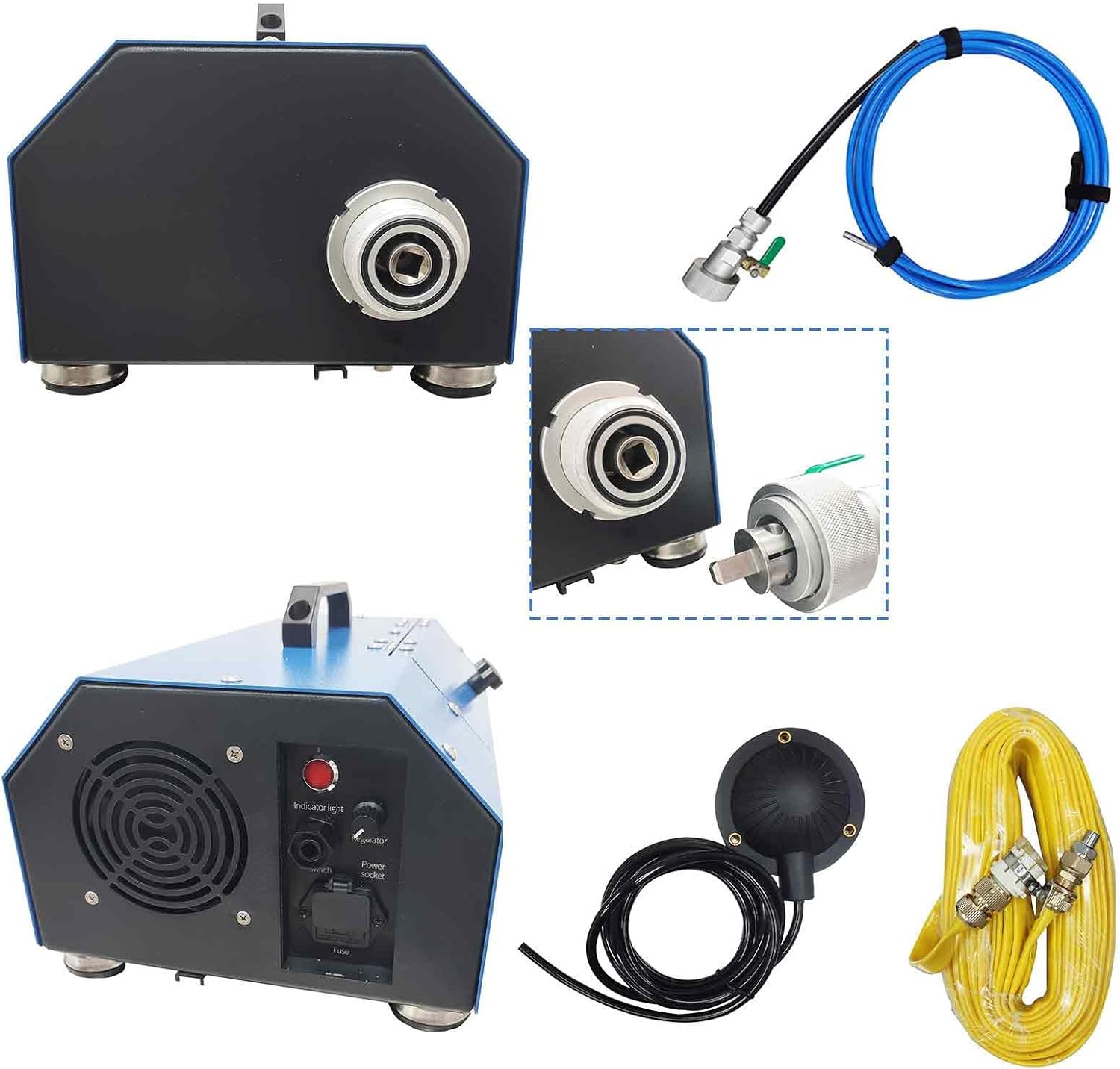 Condenser Tube Cleaning Machine, 370W Pipe Cleaner with Water Spray & Adjustable Speed, for 0.6-0.7in/15-18mm Air Conditioner Chiller & Heat Exchanger Pipes 110V/220V