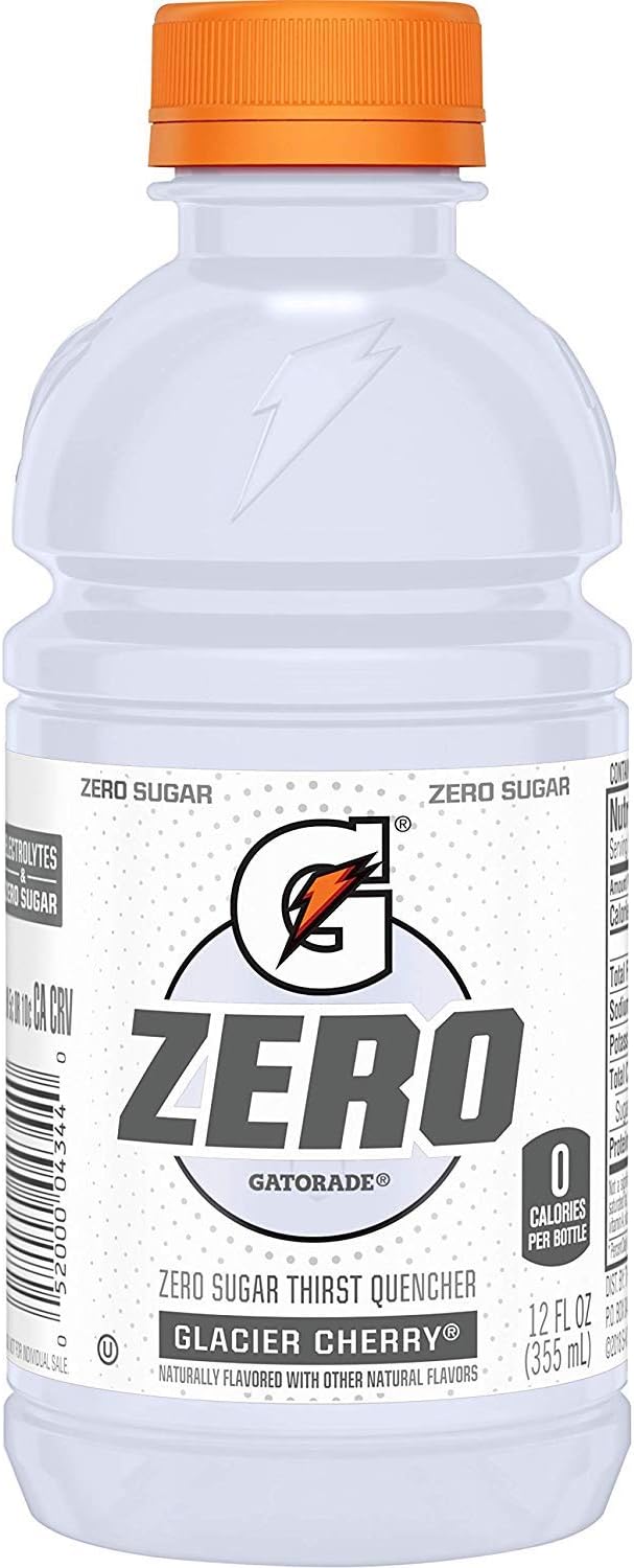 G Zero Thirst Quencher, Glacier Cherry, 12 Ounce, 24 Pack