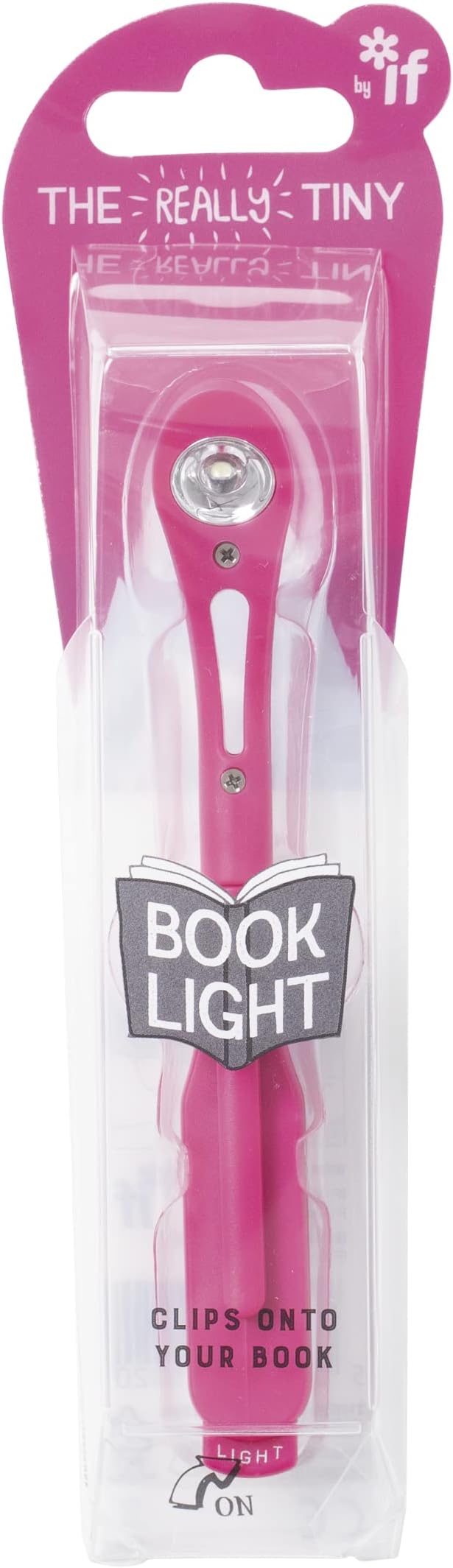 IF Really Tiny Book Light (Pink) – Compact Reading Lights for Books in Bed – Flexible Book Light Clip On – A Great Book Lamp with Batteries Included