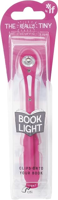 IF Really Tiny Book Light (Pink)  Compact Reading Lights for Books in Bed  Flexible Book Light Clip On  A Great Book Lamp with Batteries Included