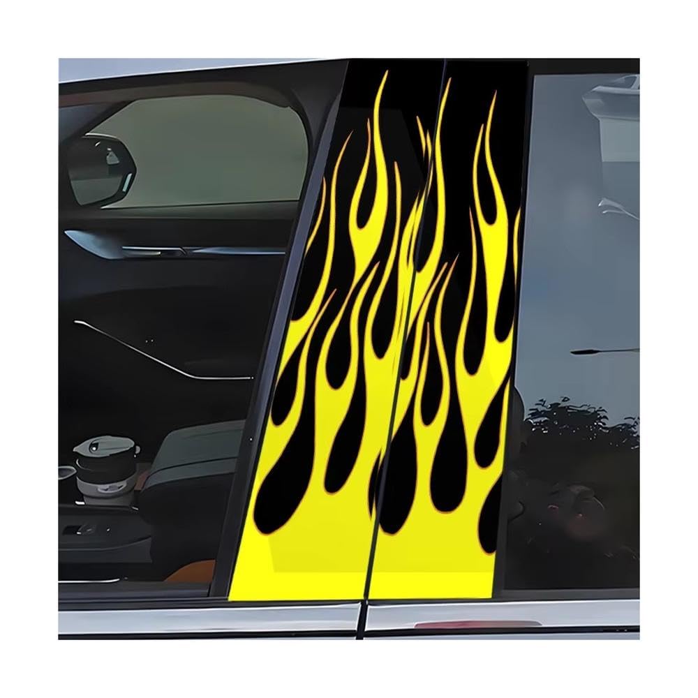 Bertdcx One Color Pattern Flame Design Car B-Pillar Sticker Auto Parts
