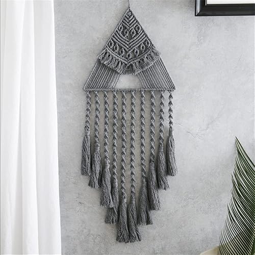 Miniatura 2 de Tapiz colgante de algodón tejido de macramé, decoración de pared hecha a mano, tapiz para decoración de pared del hogar, frontón de pared de 10.5 x