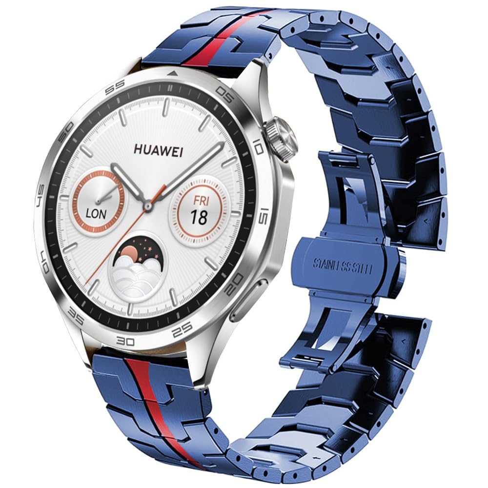 DEALELE Pasek kompatybilny z Samsung Galaxy 3 45 mm / Galaxy Watch 46 mm / Gear S3, 22 mm, Iron Man, metalowy pasek ze stali nierdzewnej do Huawei Watch 4/4 Pro / 3/3 Pro / GT4 / GT3 46 mm,