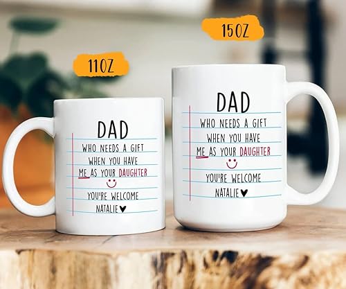 Miniatura 7 de HAQCO Regalo para papá de hija, regalo del día del padre, taza para papá, regalos de cumpleaños para papá, regalo personalizado para papá, regalo