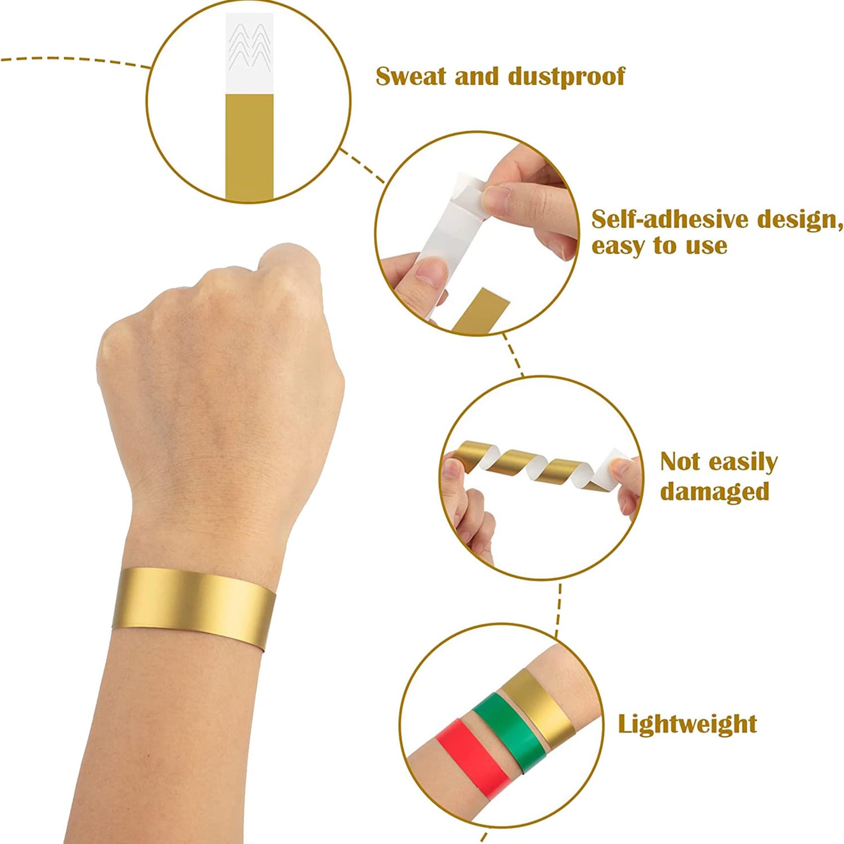 ISTOVO 3000 Bracelets de Couleur pour événements, Bracelets D'Identification D'Activité Légers et Imperméables en Papier Synthétique