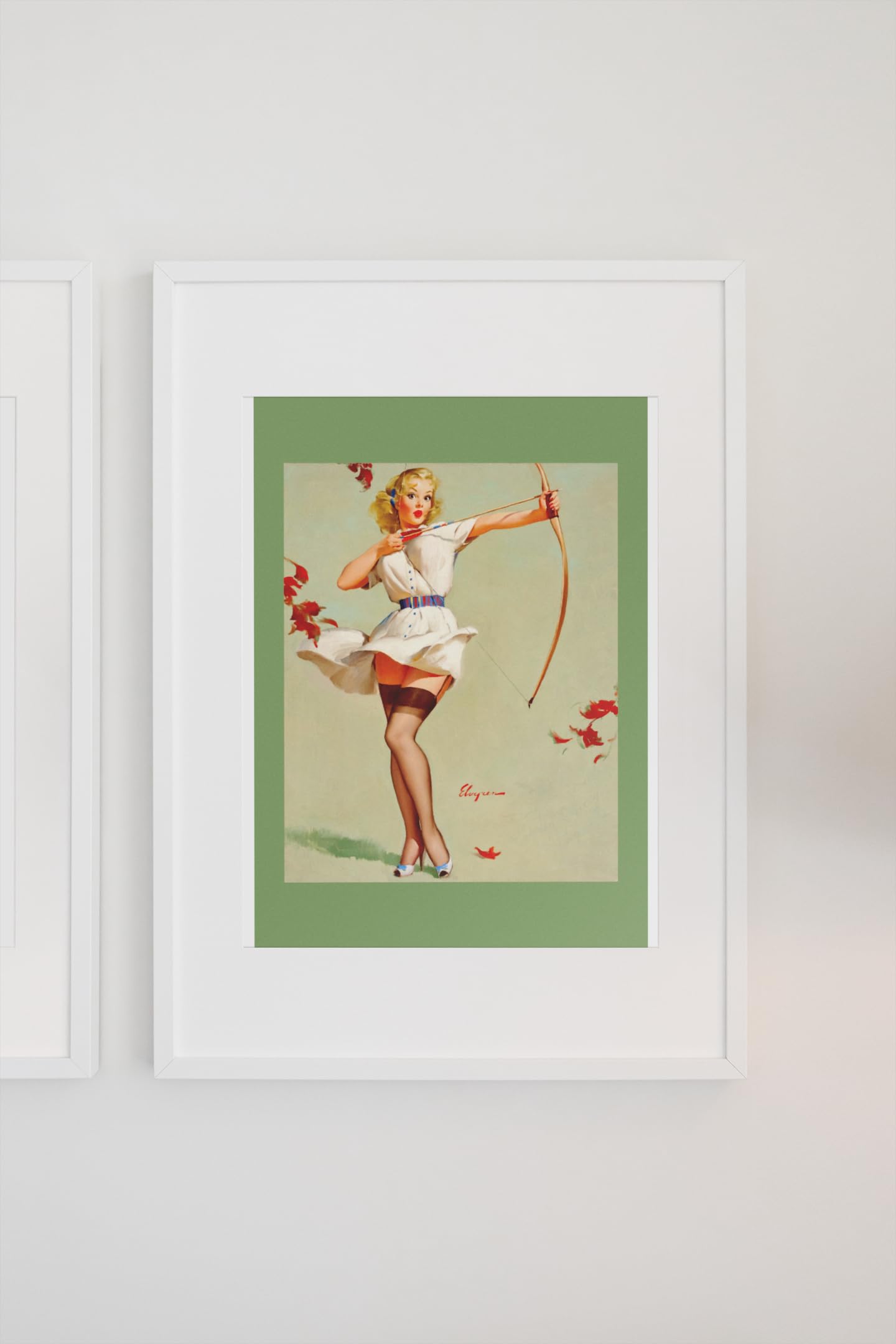 Gil Elvgren ギル・エルブグレン　ピンナップ　アート　額装 Amazon.com: 1950s Gil Elvgren PinUp Sexy Blonde Archery Poster
